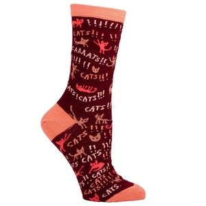 Cats cats cats! Blue-Q Women's crew socks.